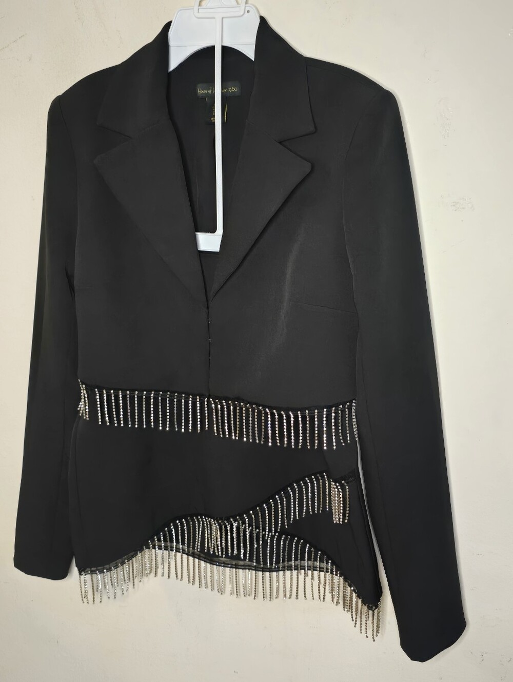 House of Harlow 1960 Rhinestone Fringe Blazer Skirt Set Women’s Size Small Y2K - Picture 4 of 16